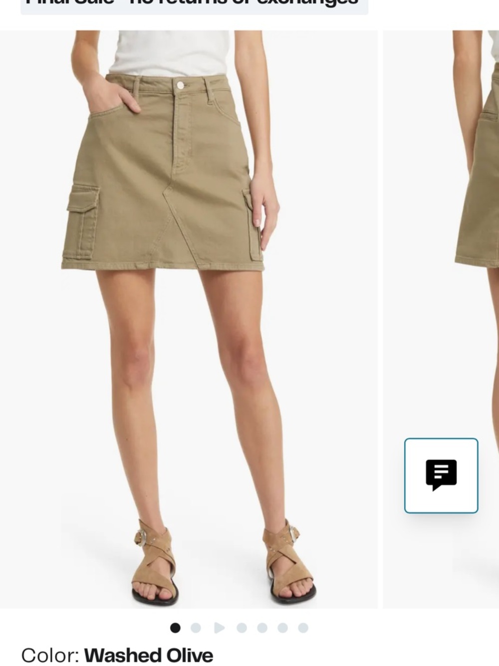 Rails Khaki Cargo Mini Skirt NWT